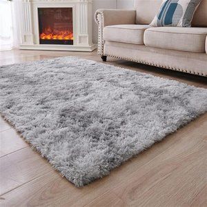 New Grey Soft Fluffy Area Rug